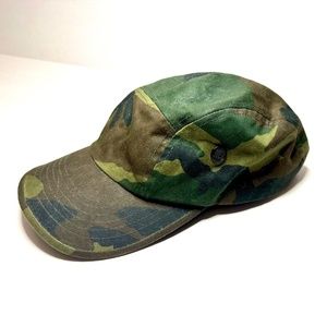 Waxed Cotton 5 panel CAMO adjustable cap
